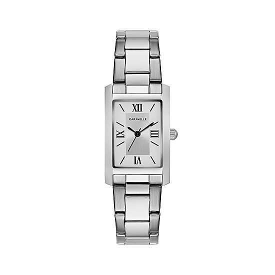 Caravelle Designed By Bulova Womens Silver Tone Stainless Steel Bracelet Watch 43l203