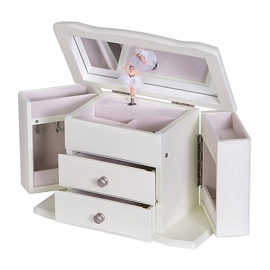 Mele and Co  Angelica Musical Ballerina White Jewelry Box