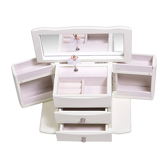 Mele and Co  Angelica Musical Ballerina White Jewelry Box