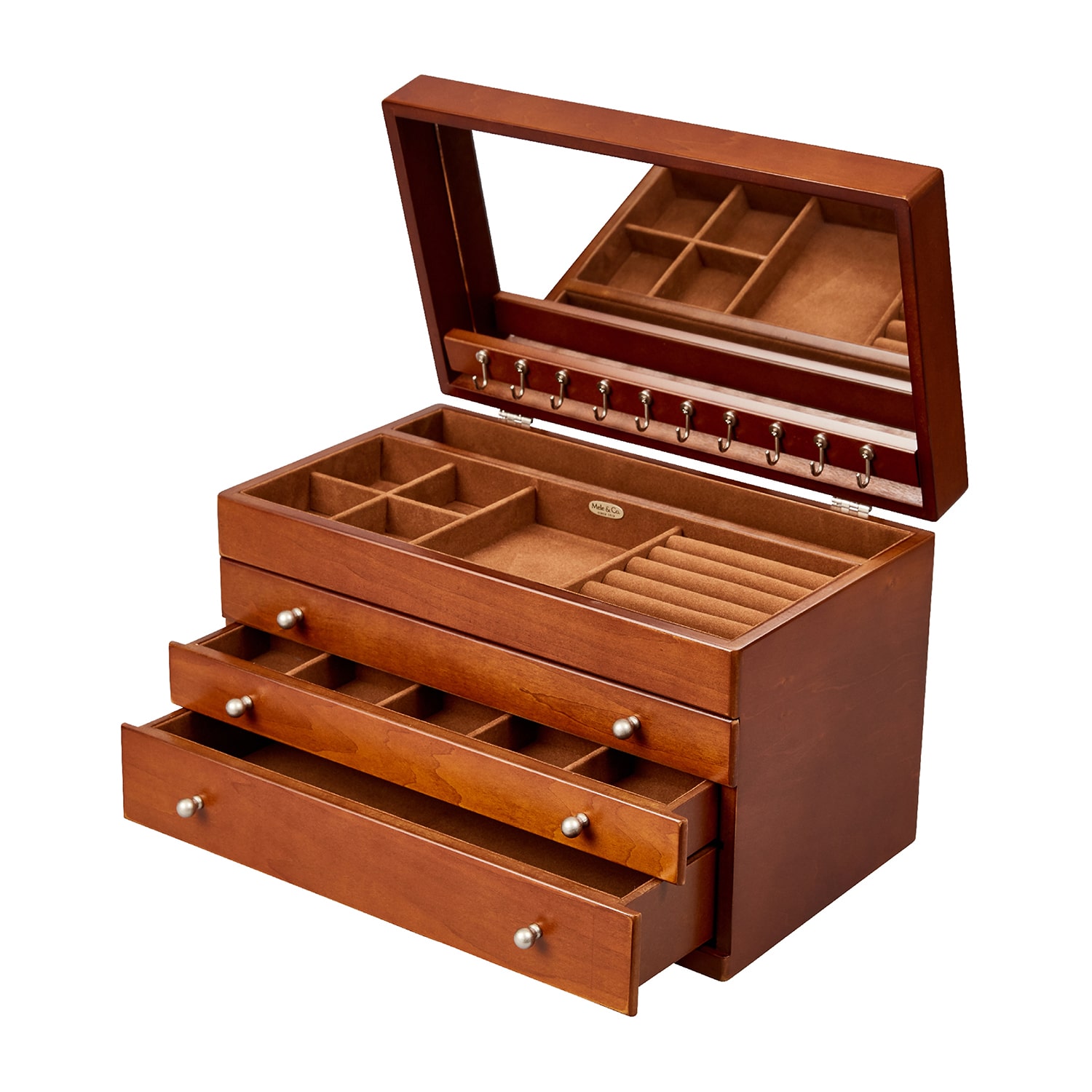 Mele and Co Brigitte Walnut-Finish Jewelry Box