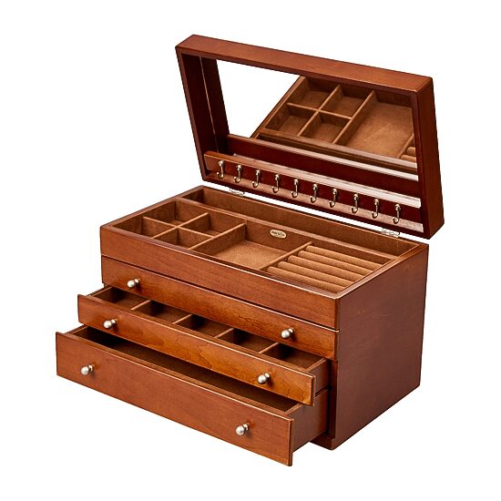 Mele and Co Brigitte Walnut-Finish Jewelry Box