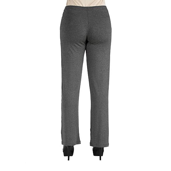 24seven Comfort Apparel Womens Mid Rise Straight Palazzo Pant