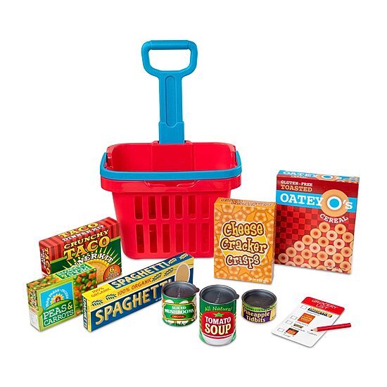 Melissa & Doug Fill And Roll Grocery Basket Housekeeping Toy