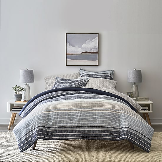 Home Expressions Mercer Stripes Complete Bedding Set With Sheets