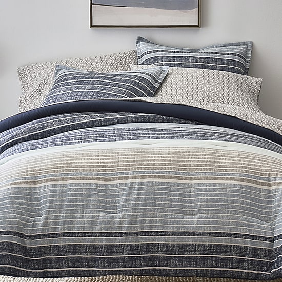 Home Expressions Mercer Stripes Complete Bedding Set With Sheets