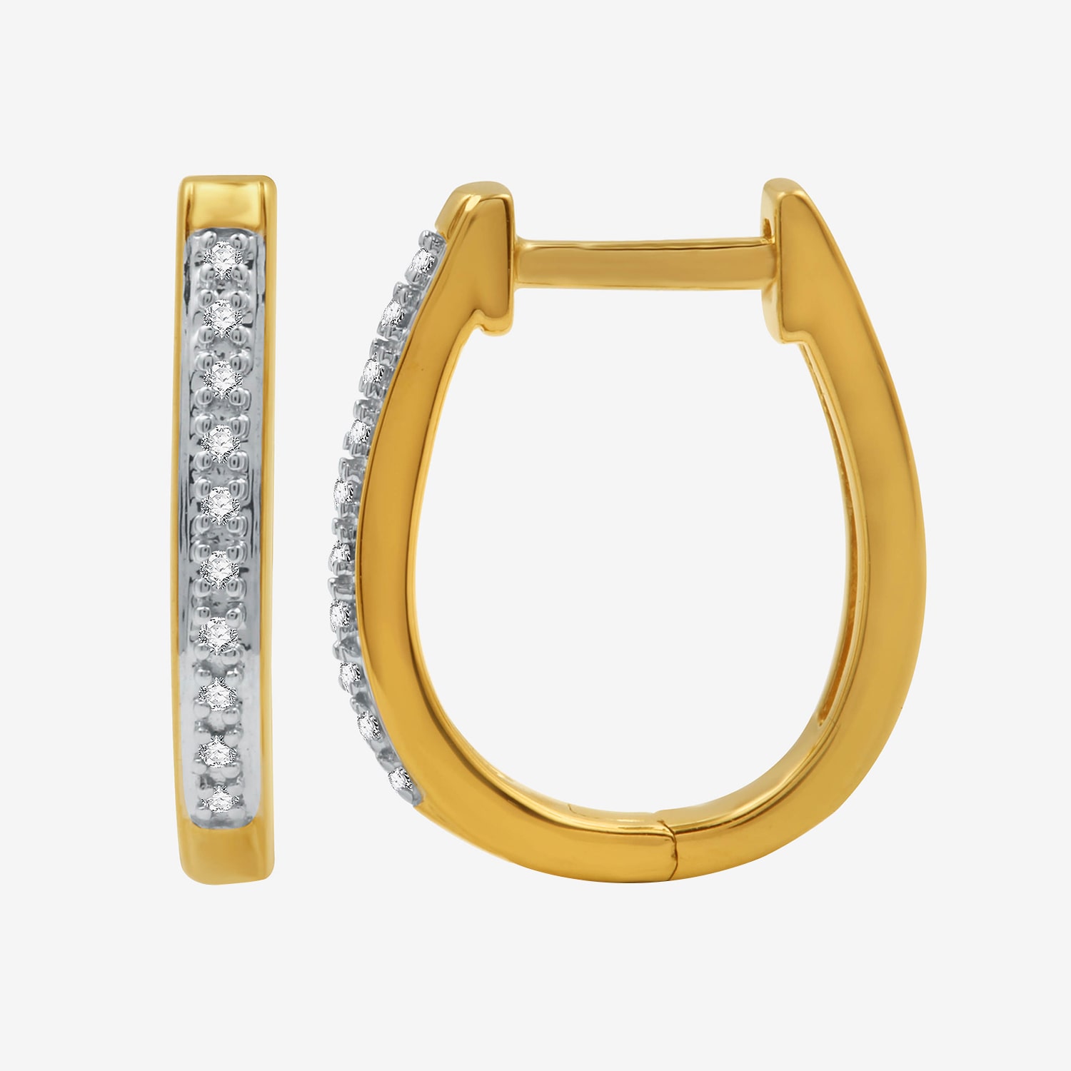 YES, PLEASE! 1/10 CT.T.W. Natural Diamond Hoop and Stud Earring Set in Gold Over Sterling Silver