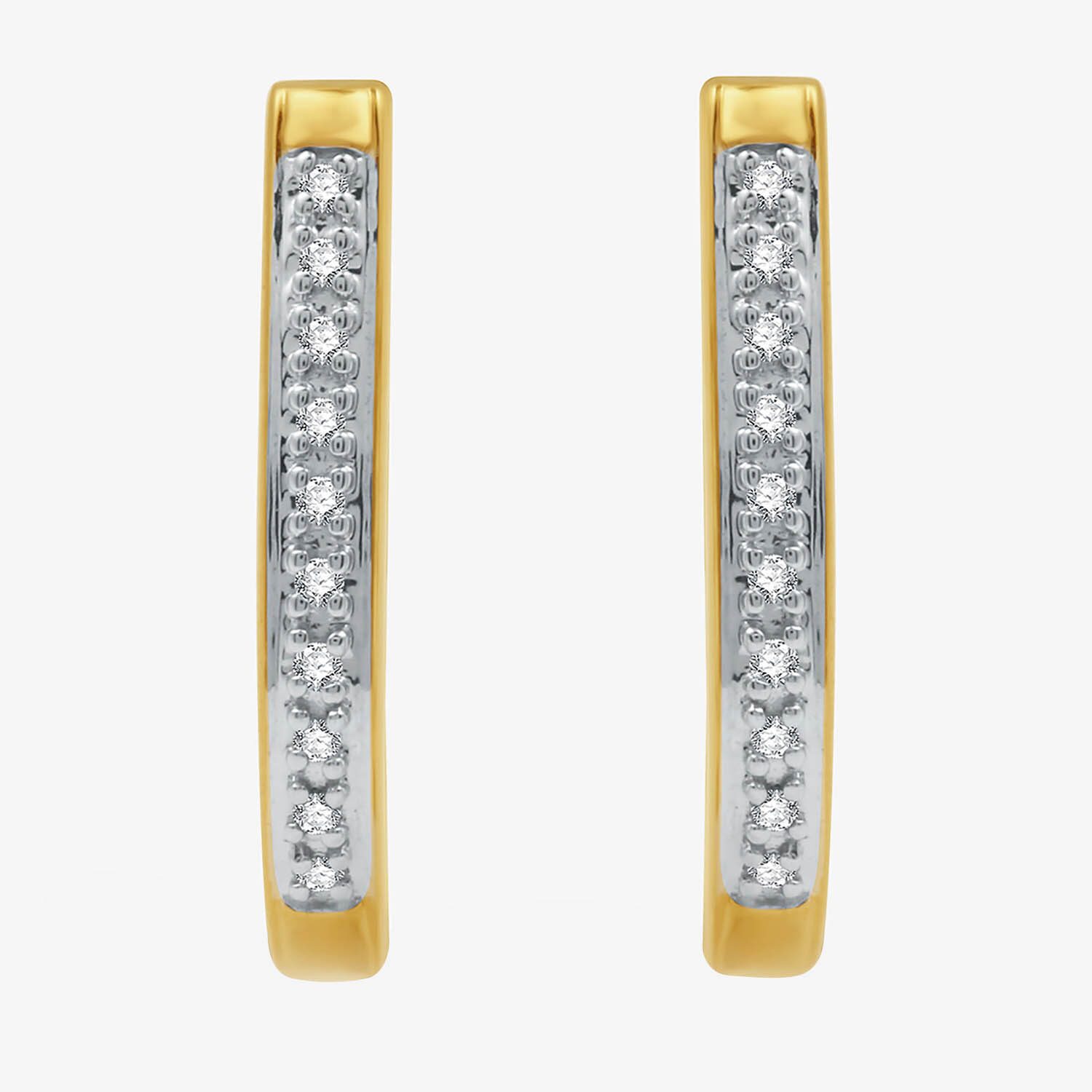 YES, PLEASE! 1/10 CT.T.W. Natural Diamond Hoop and Stud Earring Set in Gold Over Sterling Silver