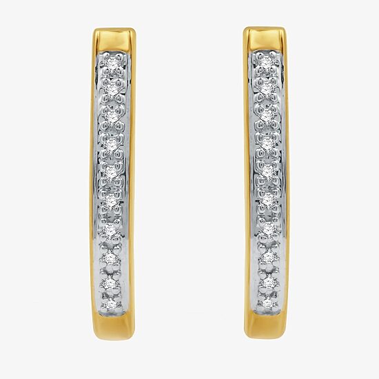 YES, PLEASE! 1/10 CT.T.W. Natural Diamond Hoop and Stud Earring Set in Gold Over Sterling Silver