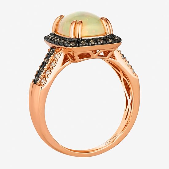 Le Vian® Grand Sample Sale™ Ring featuring 1 5/8 CT. Neopolitan Opal™ 1/3 CT. Chocolate Diamonds® 1/6 CT. Nude Diamonds™ set in 14K Strawberry Gold®