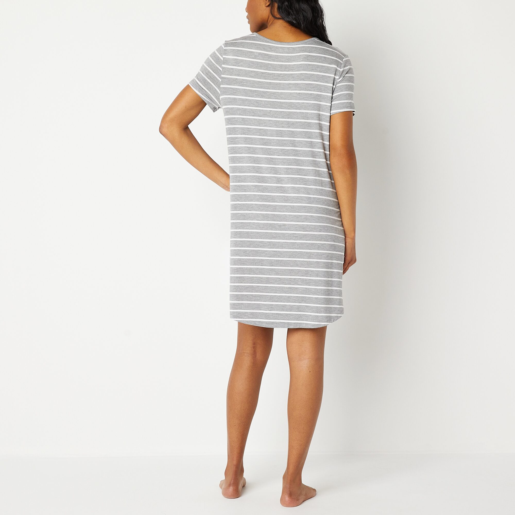 Liz Claiborne Cool and Calm Womens Short Sleeve Round Neck Nightshirt