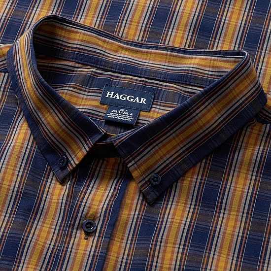Haggar Mens Long Sleeve Regular Fit Big and Tall Button-Down Shirt