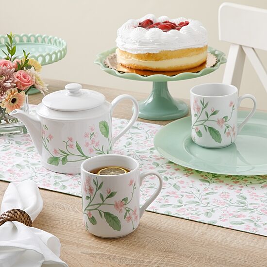 Martha Stewart Kimberly Floral Stoneware Teapot