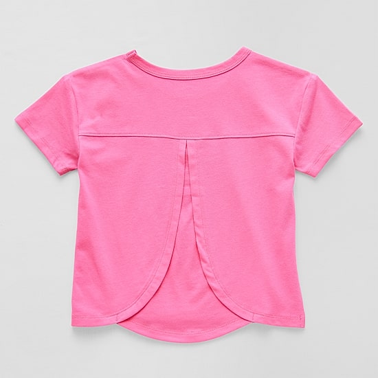 Okie Dokie Active Toddler & Little Girls Round Neck Short Sleeve Regular Fit Graphic T-Shirt