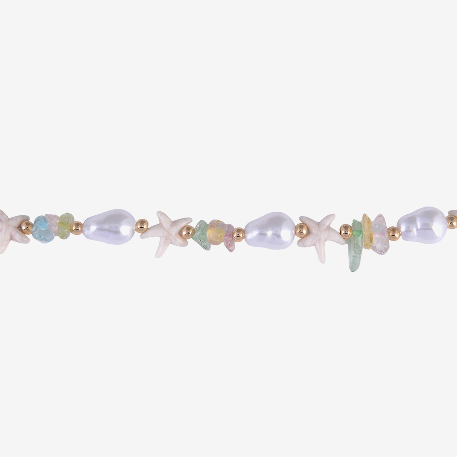 Arizona Gold Tone Starfish Womens 16 Inch Beaded Necklace
