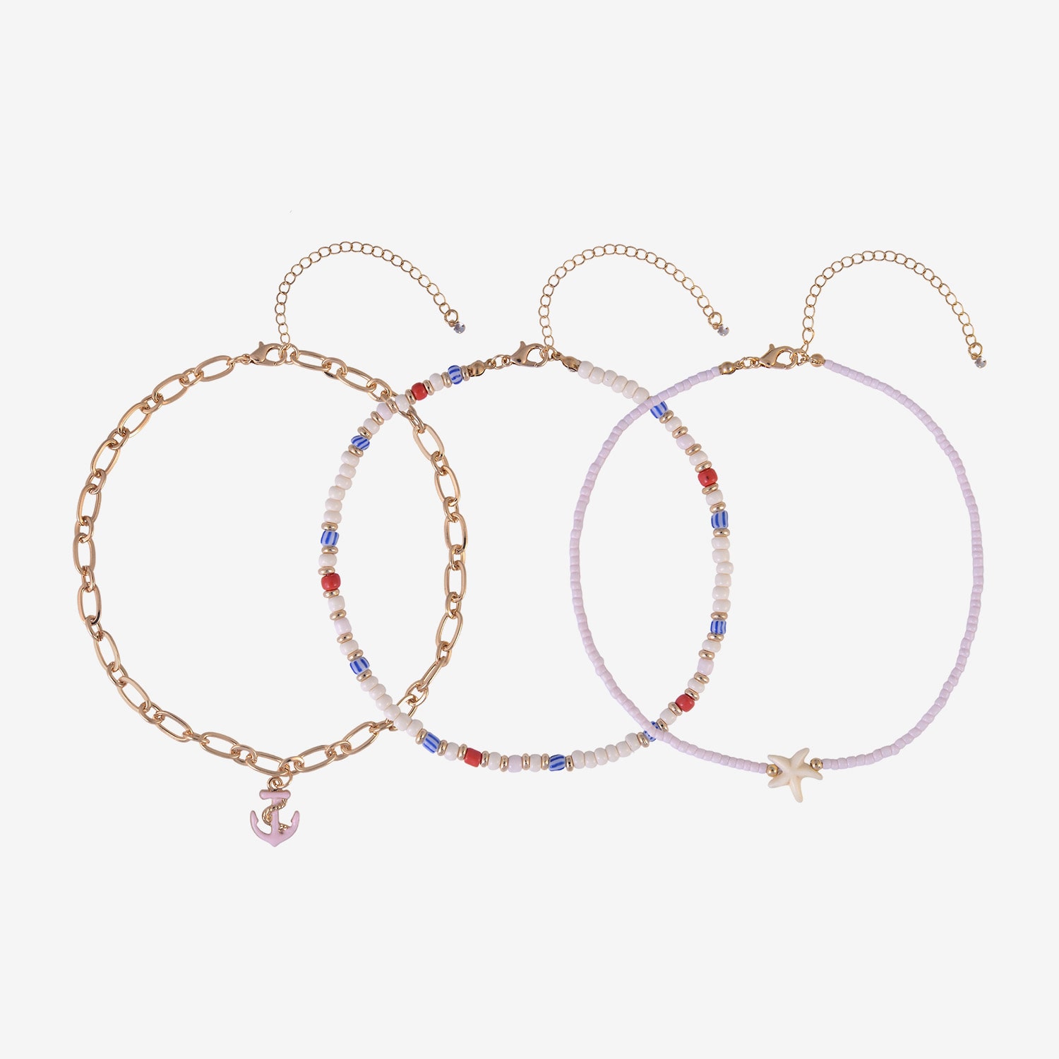 Arizona Gold Tone Starfish Womens Anchor 3-pc. Necklace Set