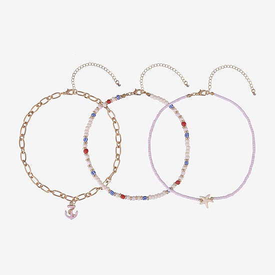 Arizona Gold Tone Starfish Womens Anchor 3-pc. Necklace Set