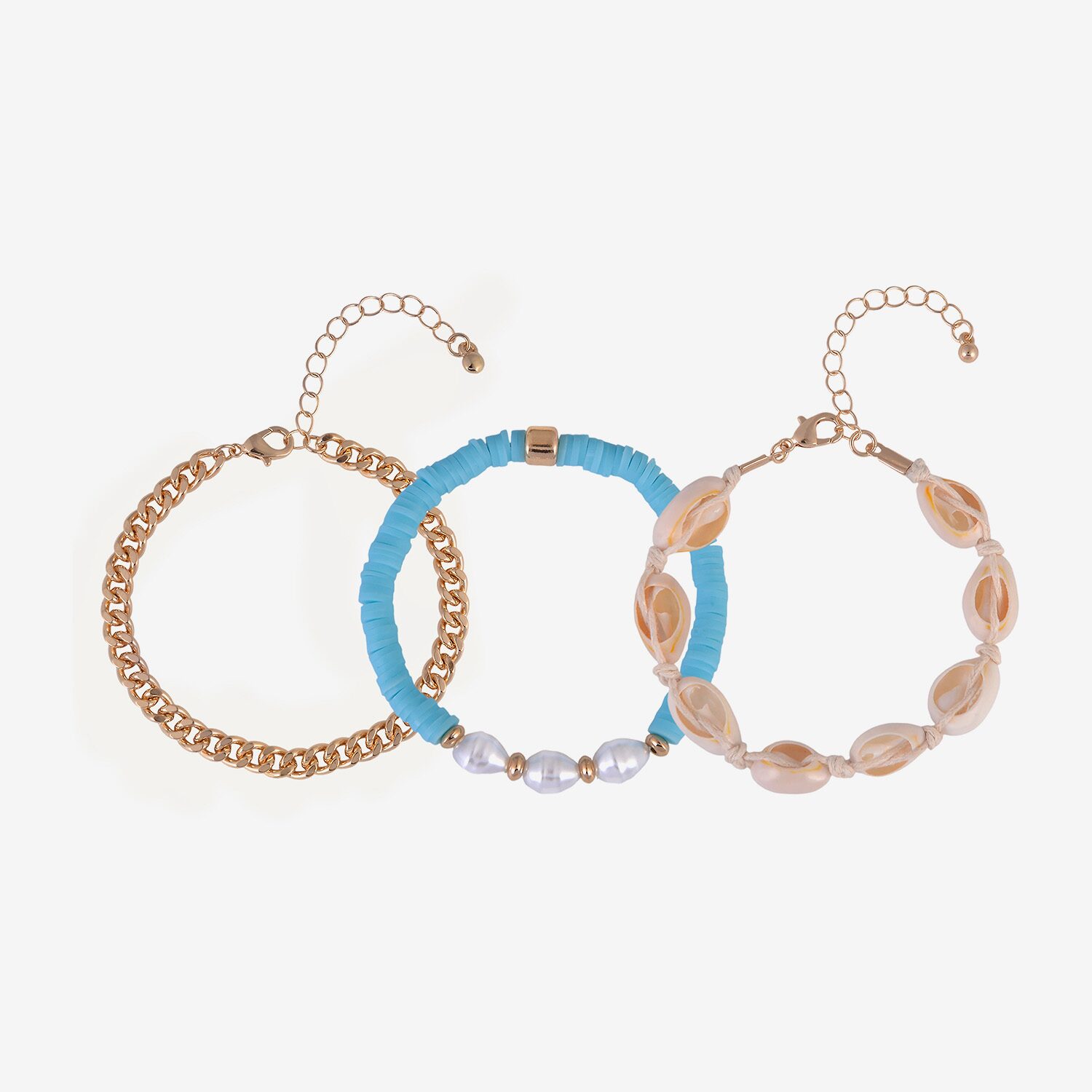 Arizona Gold Tone Cowrie Shell Womens 3-pc. Bracelet Set