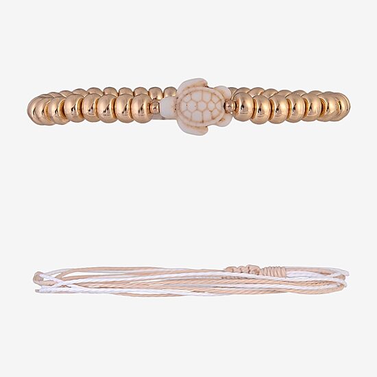 Arizona Gold Tone Turtle Starfish Womens 3-pc. Bracelet Set
