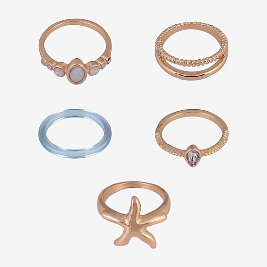 Arizona Gold Tone Starfish Womens Ring Set