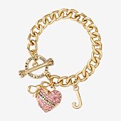 Juicy By Juicy Couture Gold Tone Toggle Womens Pink Crystal Crown
