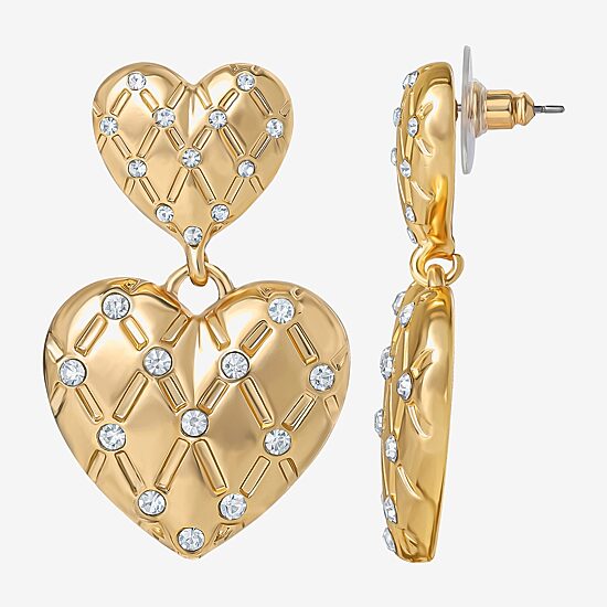 Juicy By Juicy Couture Gold Tone Womens Crystal Drop Earrings