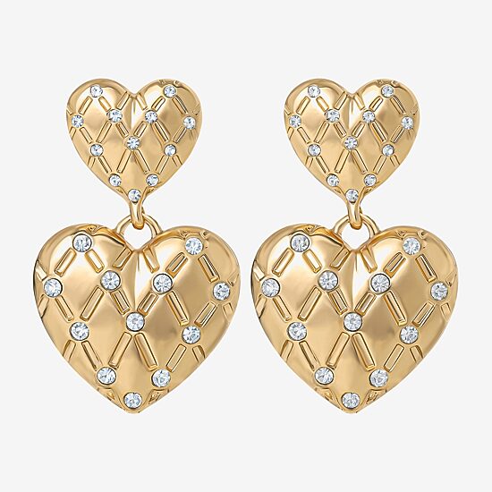 Juicy By Juicy Couture Gold Tone Womens Crystal Drop Earrings