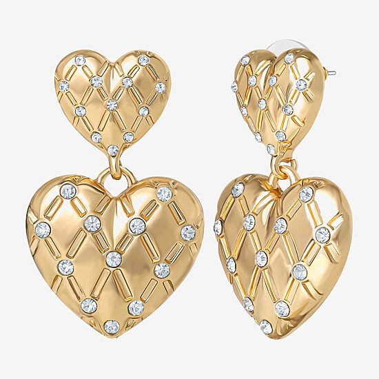 Juicy By Juicy Couture Gold Tone Womens Crystal Drop Earrings