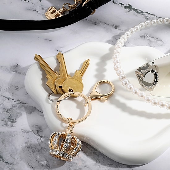 Juicy By Juicy Couture Gold Tone Crown Key Chain