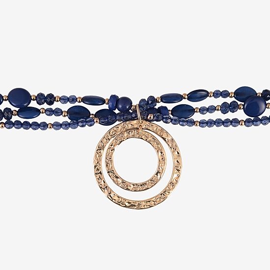 Mixit Gold Tone Womens 18 Inch Beaded Necklace