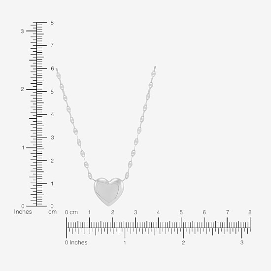 Silver Addiction Womens Sterling Silver Heart 17 Inch Pendant Necklace
