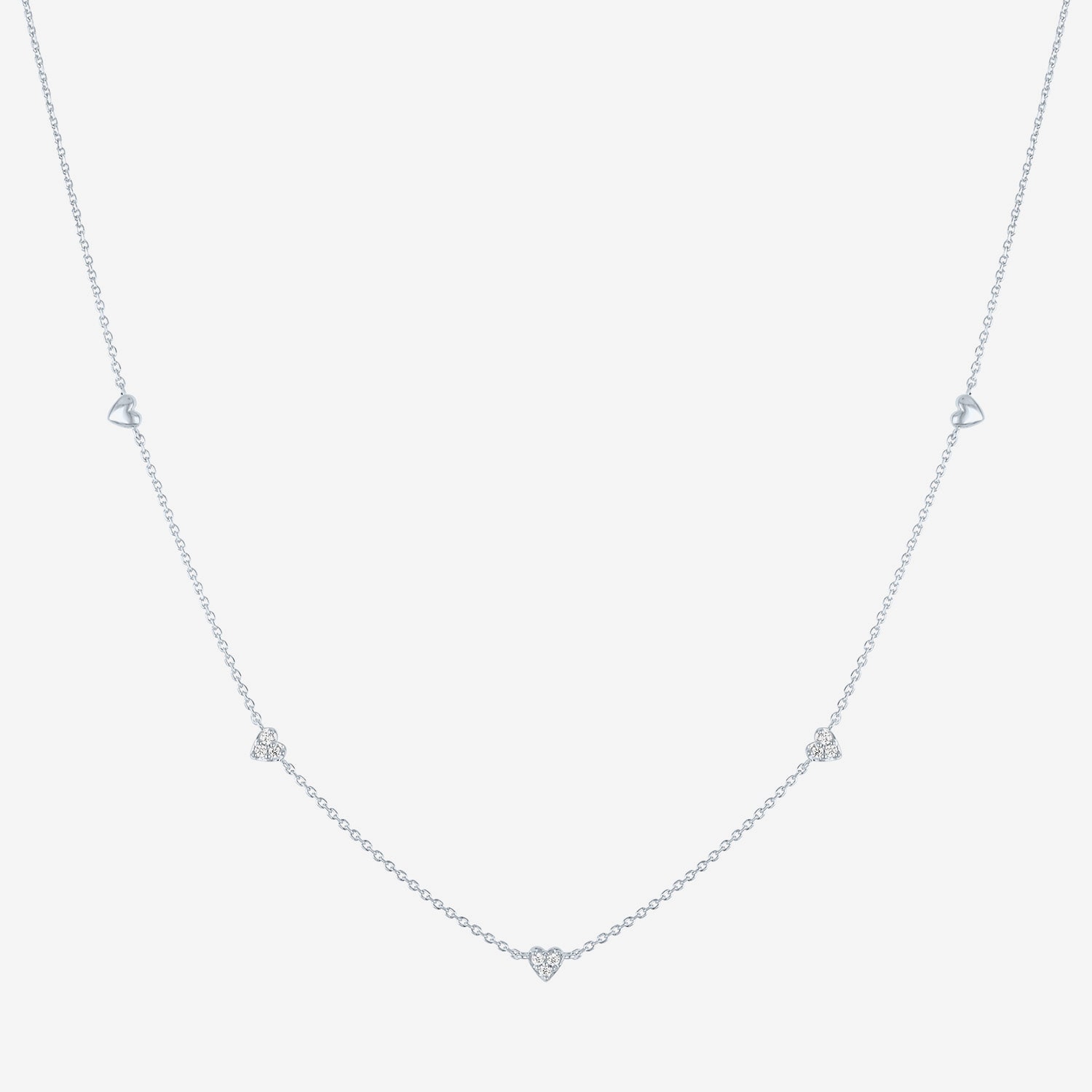 Diamond Addiction G-H / Si2-I1 Womens 1/10 CT. T.W. Lab Grown White Diamond Sterling Silver Heart 18 Inch Pendant Necklace