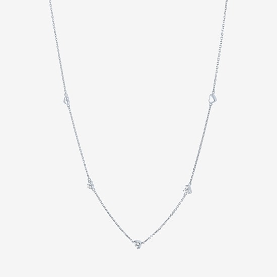 Diamond Addiction G-H / Si2-I1 Womens 1/10 CT. T.W. Lab Grown White Diamond Sterling Silver Heart 18 Inch Pendant Necklace