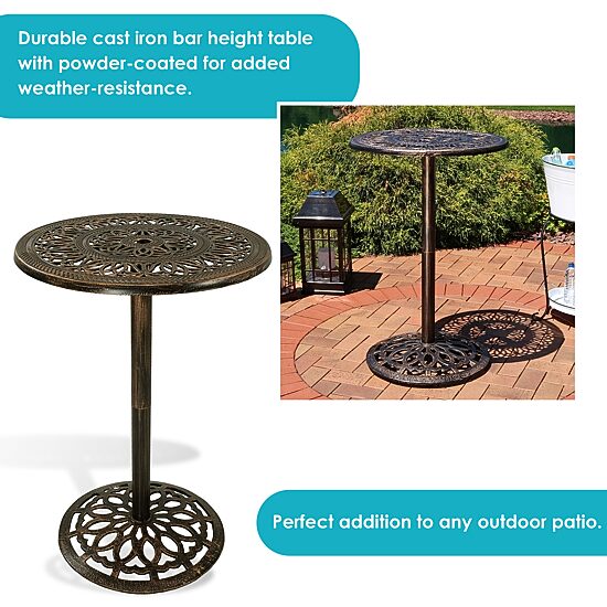 Round Bar Height Iron Table