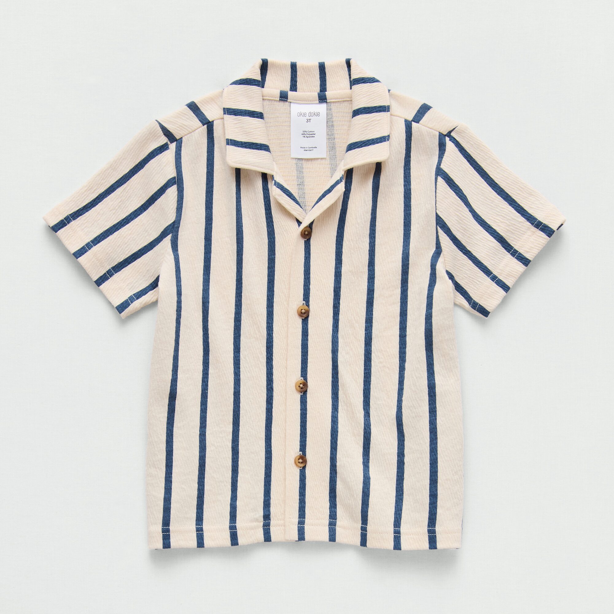 Okie Dokie Toddler & Little Boys Short Sleeve Knit Regular Fit Button-Down Shirt