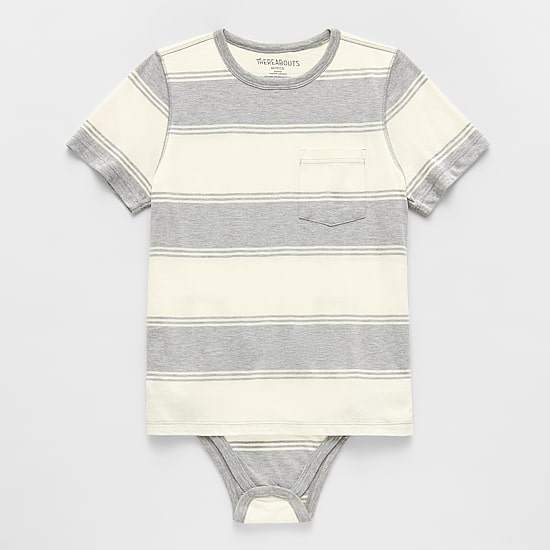 Thereabouts Little & Big Kid Boys Easy-on + Easy-off Adaptive Crew Neck Short Sleeve Bodysuit