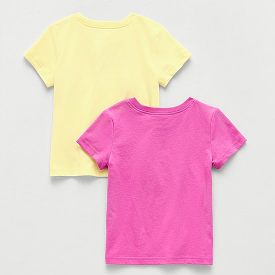 Okie Dokie Toddler & Little Girls Round Neck Short Sleeve Regular Fit 2-pc. Graphic T-Shirt
