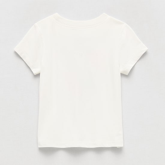 Okie Dokie Toddler Girls Round Neck Short Sleeve Adaptive Regular Fit Graphic T-Shirt