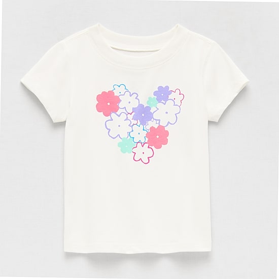 Okie Dokie Toddler Girls Round Neck Short Sleeve Adaptive Regular Fit Graphic T-Shirt