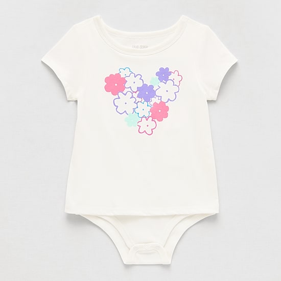 Okie Dokie Toddler Girls Hidden Access Opening Sensory Friendly Adaptive Round Neck Short Sleeve Bodysuit