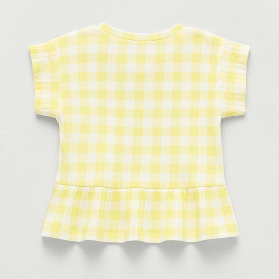 Okie Dokie Toddler & Little Girls Round Neck Short Sleeve Peplum Top