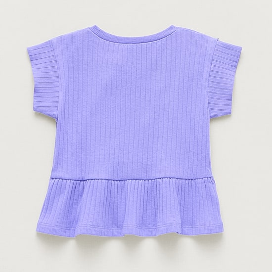 Okie Dokie Toddler & Little Girls Round Neck Short Sleeve Peplum Top
