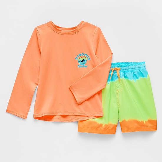 Okie Dokie Toddler & Little Boys Tie Dye 2-pc. Rash Guard Set