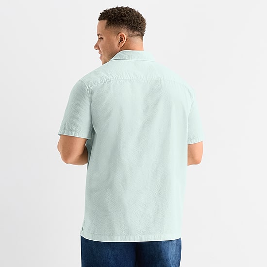 mutual weave Mens Short Sleeve Relaxed Fit Big and Tall Button-Down Shirt
