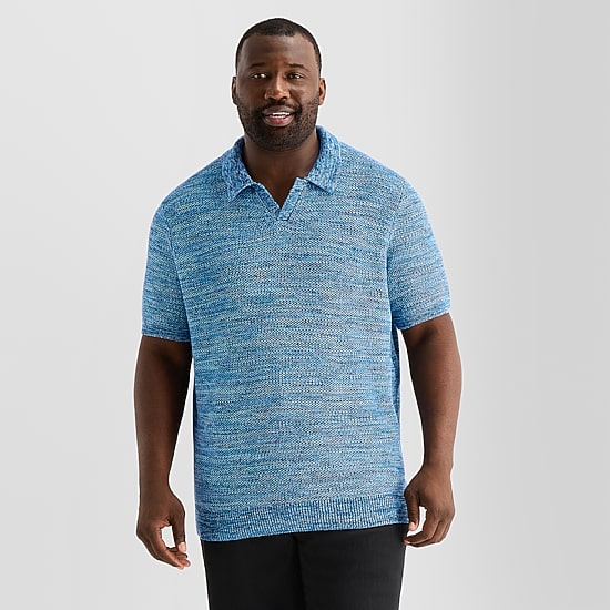 Shaquille O'Neal XLG™ Big and Tall Mens Short Sleeve Polo Sweater