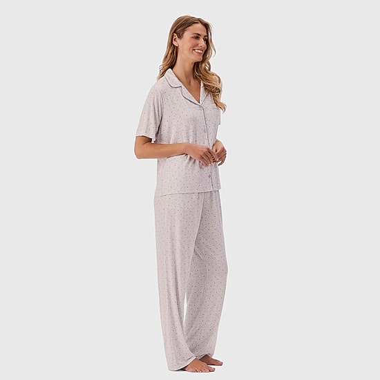 Martha Stewart Womens Short Sleeve 2-pc. Pajama Set