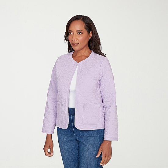 Alfred Dunner Hilton Head Womens Lightweight Quilted Jacket