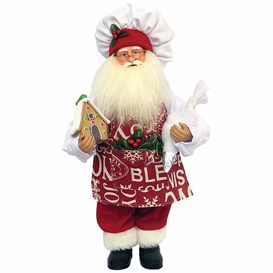 15" Hand Painted Santa Figurine