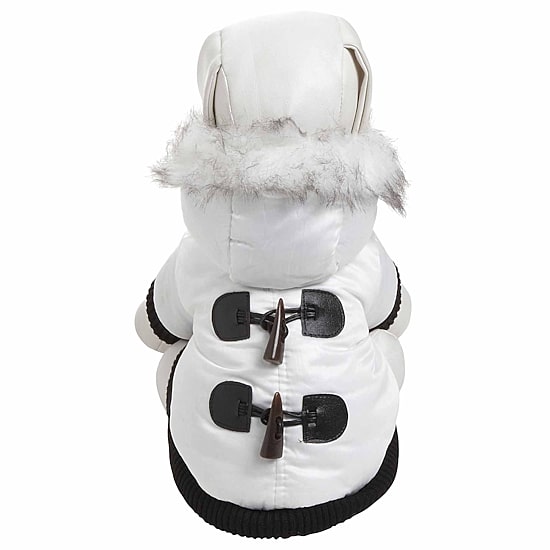 The Pet Life Aspen Winter-White Fashion Pet Parka Coat