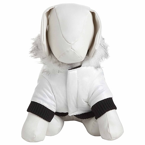 The Pet Life Aspen Winter-White Fashion Pet Parka Coat
