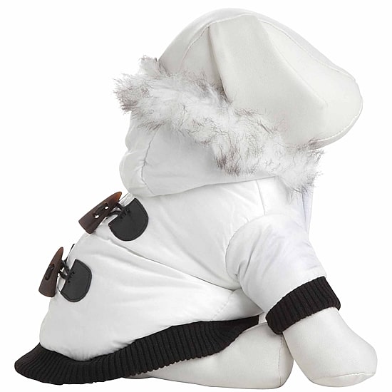 The Pet Life Aspen Winter-White Fashion Pet Parka Coat